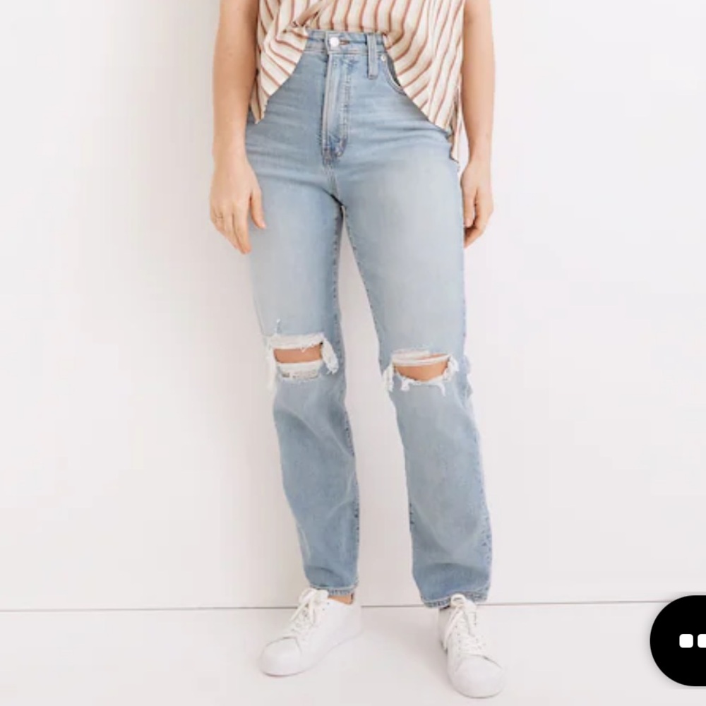 Madewell The Curvy Perfect Vintage Jean in Danby Wash: Ripped Edition size 30